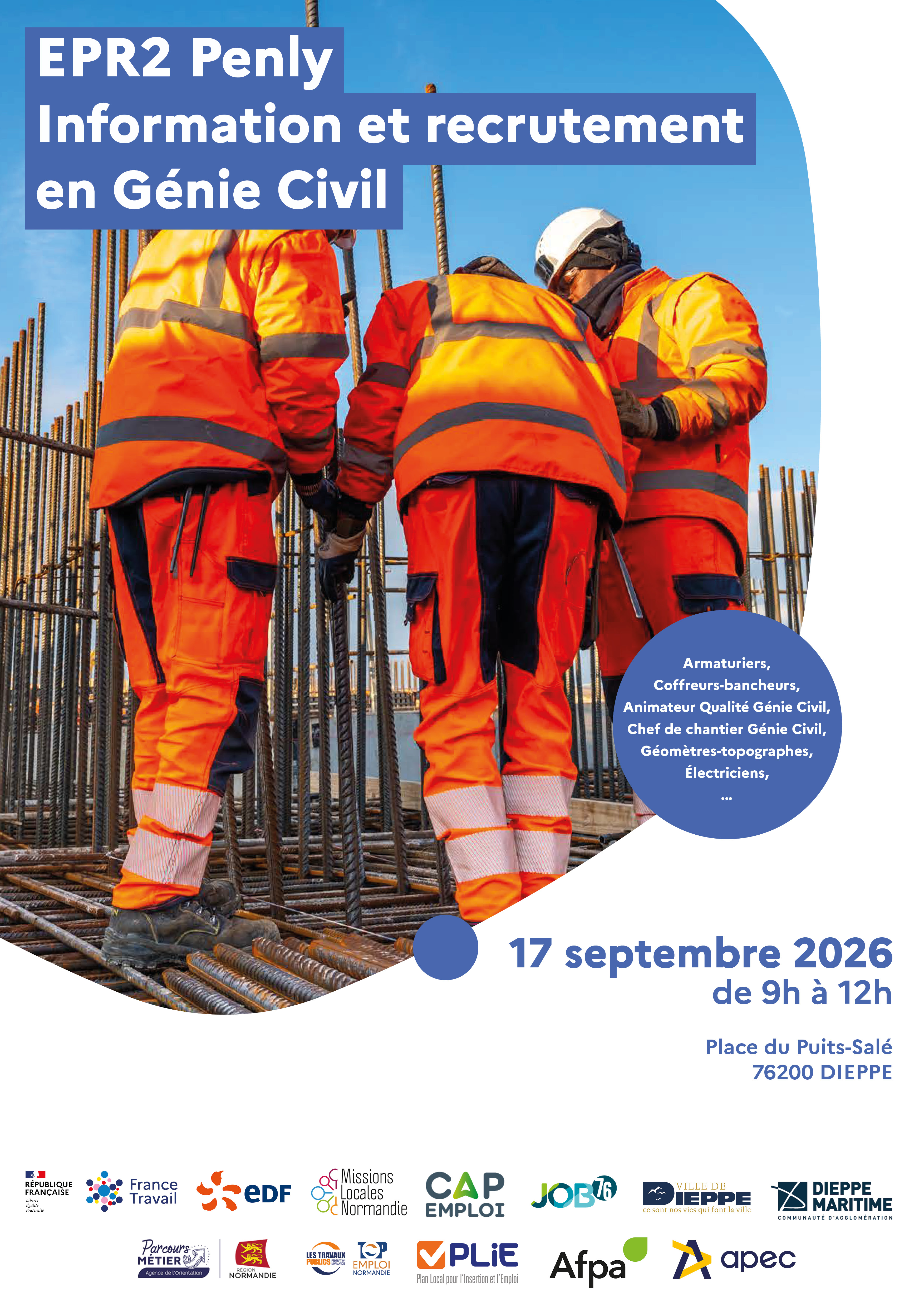 Invitation événement formation emploi génie civil dieppe EPR2