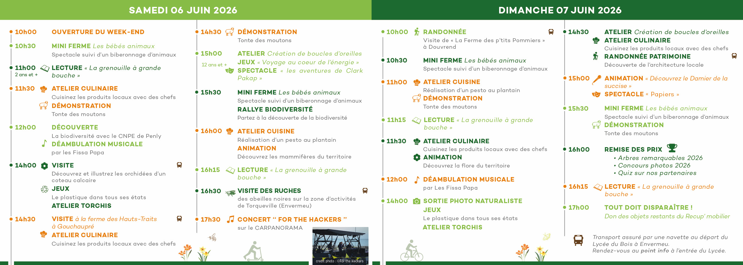 programme du week-end 